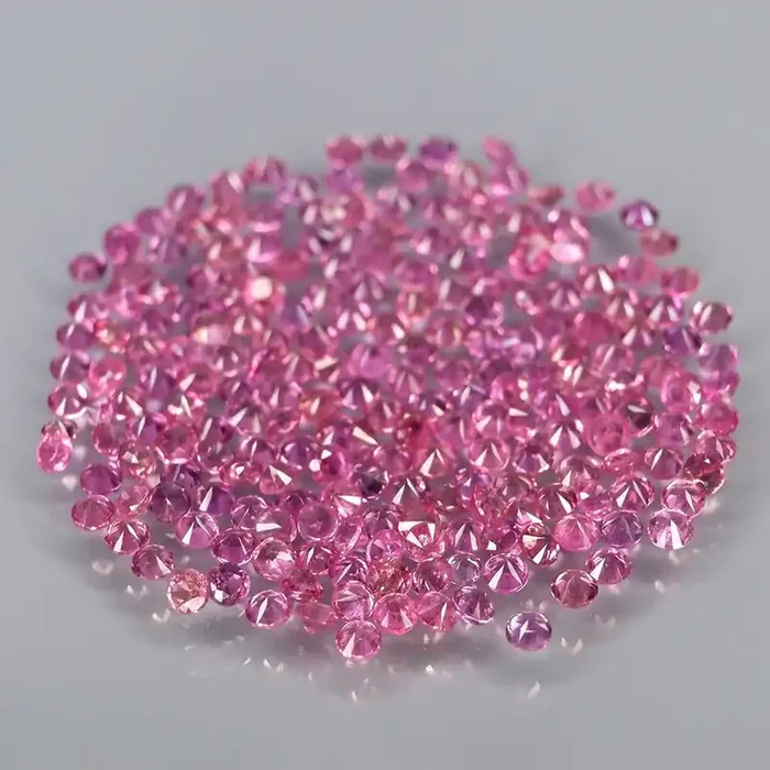 210Pcs/ 2.01 Ct. Round Diamond Cut 1.2 mm. Natural Pink Sapphire Madagascar
