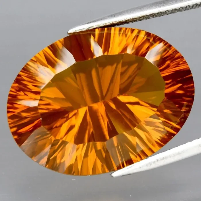 22. 06 ct. Natural Unheated Top Quality Yellow Golden Cognac Quartz Brazil