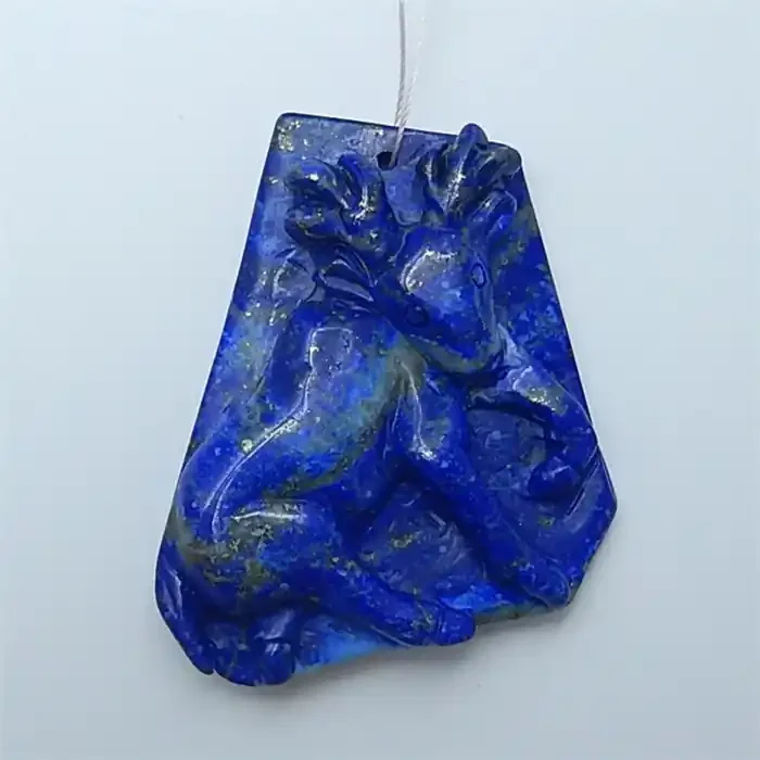 228.5ct Special Gift Natural Lapis Lazuli Craved Deer Pendant (18070508)