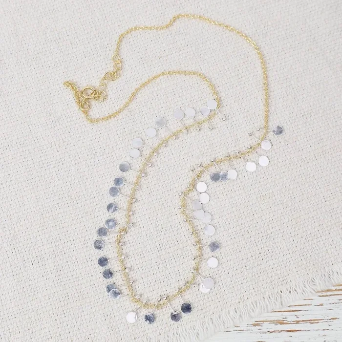 22K Gold Vermeil Chain With Sterling Silver Discs