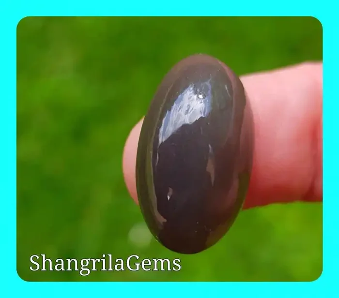 22mm Grey Moonstone cabochon 17.3ct 22 by 13 by 9mm from South India