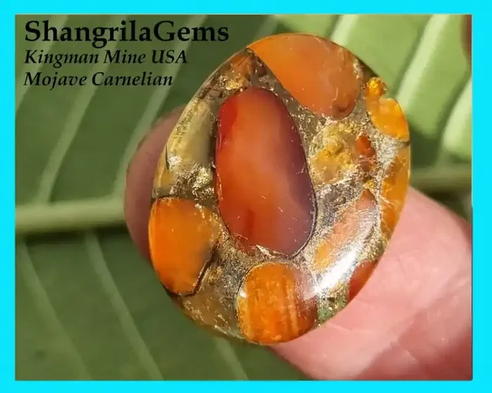 22mm Mojave Carnelian Bronzed Copper orange cabochon oval 22 by 17 by 2mm