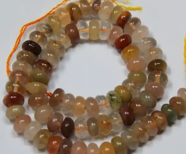 230 CTS 1 STRAND MIXED QUARTZ ROUND 8 MM STRAND 15 INCHS