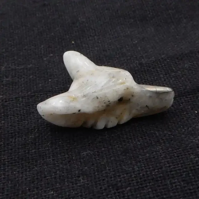 23cts Hand Carved Wolf Pendant Pyrite Wolf ,Wolf Head Pendant H397