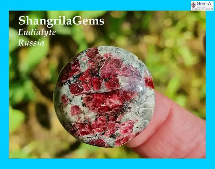 23mm 26ct round Eudialyte ruby red cabochon AAA