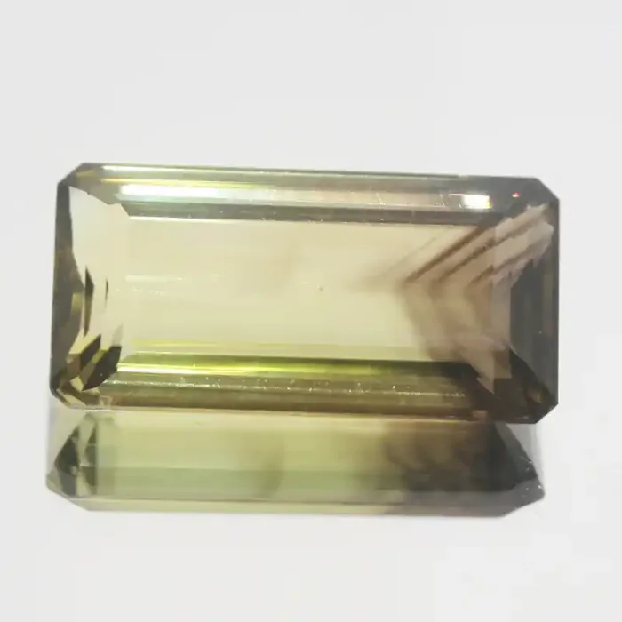 24.4 Ct Bi-Color Quartz Faceted Rectangular 26.5×13.7mm.-(SKU466)