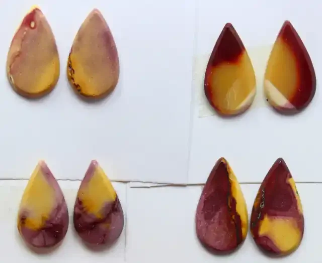 25.00 CTS – 4 SETS OF MOOKAITE JASPER PAIR PARCEL DEAL