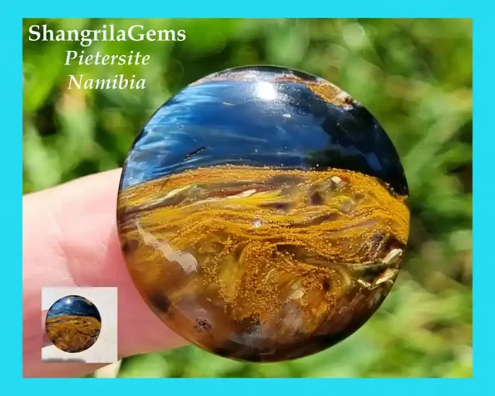 25mm Pietersite Red blue round cabochon 25 by 25 by 4mm approx Namibia 21ct
