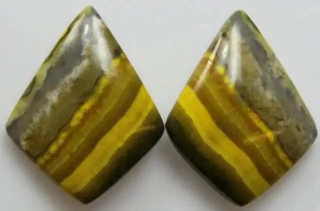 26.15 CTS MUSTARD JASPER PAIR CABOCHONS FROM INDONESIA