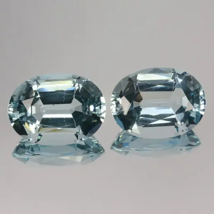 26.65Ct Natural Sea Blue Aquamarine Oval Pair Brazil