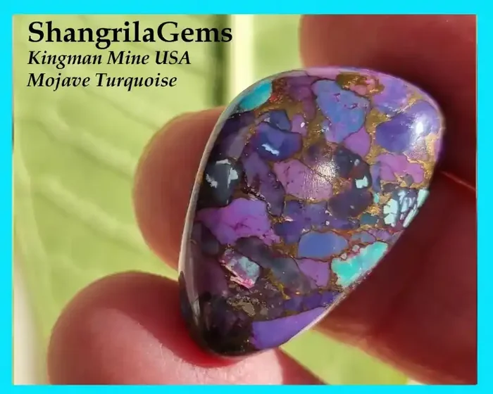 26mm Mojave Turquoise cabochon freeform 26 by 16 by 4.5mm 19ct