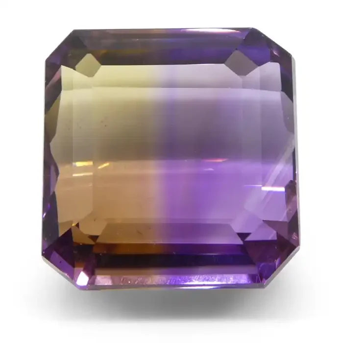 27.2 ct Square Ametrine, 100% Natural Very Rare Single Source Gem Bolivia