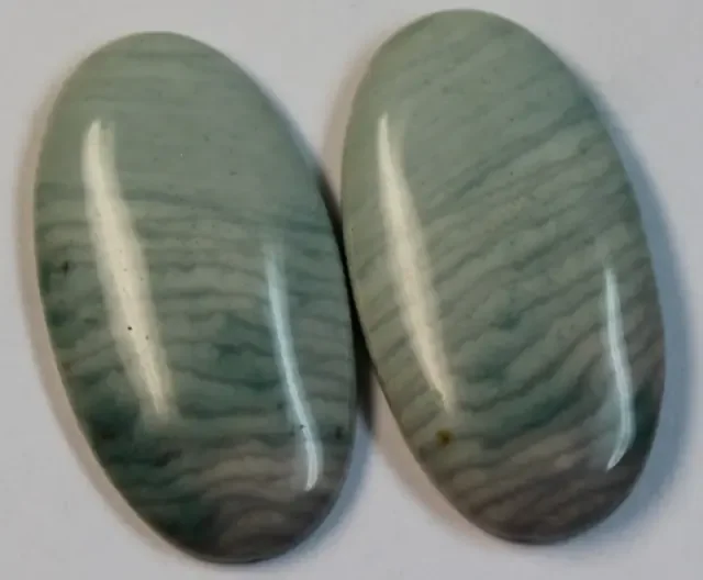 27.35 CTS WAVE JASPER PAIR FLAT CAB POLISHED STONE