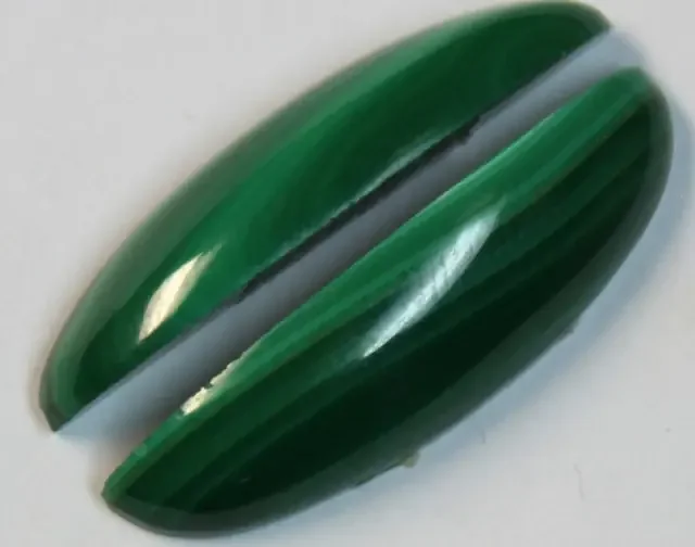 27.5 CTS MALACHITE PAIR OF STONES TOP GLOSSY POLISH ON PAIR