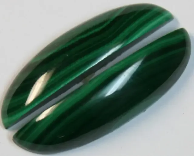 27.5 CTS MALACHITE PAIR OF STONES TOP GLOSSY POLISH ON PAIR