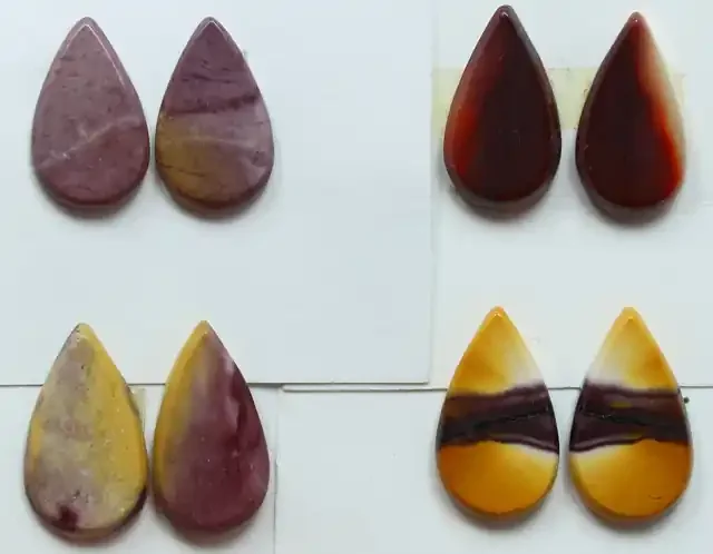 27.50 CTS – 4 SETS OF MOOKAITE JASPER PAIR PARCEL DEAL