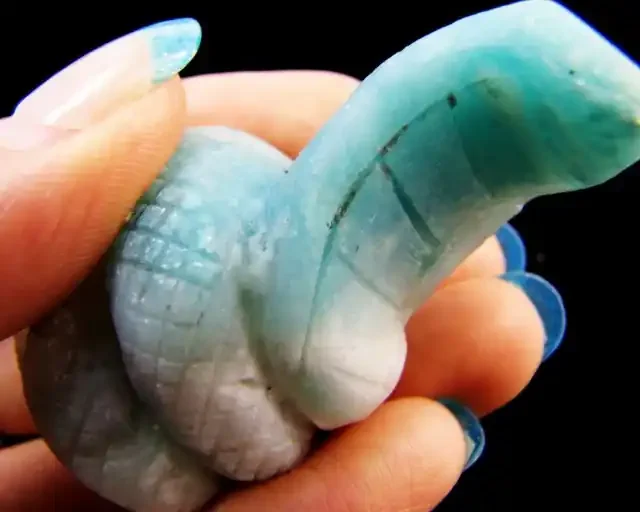 275 Cts Cobra carved in Amazonite GG 1321