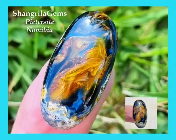 27mm Pietersite Red blue oval cabochon Namibia 13ct