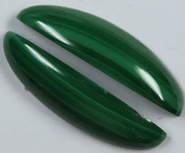 28.00 CTS MALACHITE PAIR OF STONES TOP GLOSSY POLISH ON PAIR