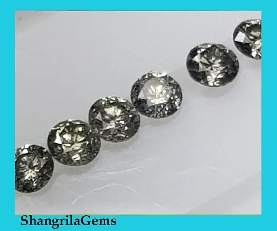 28 2mm Salt and Pepper brilliant cut diamonds 1ct