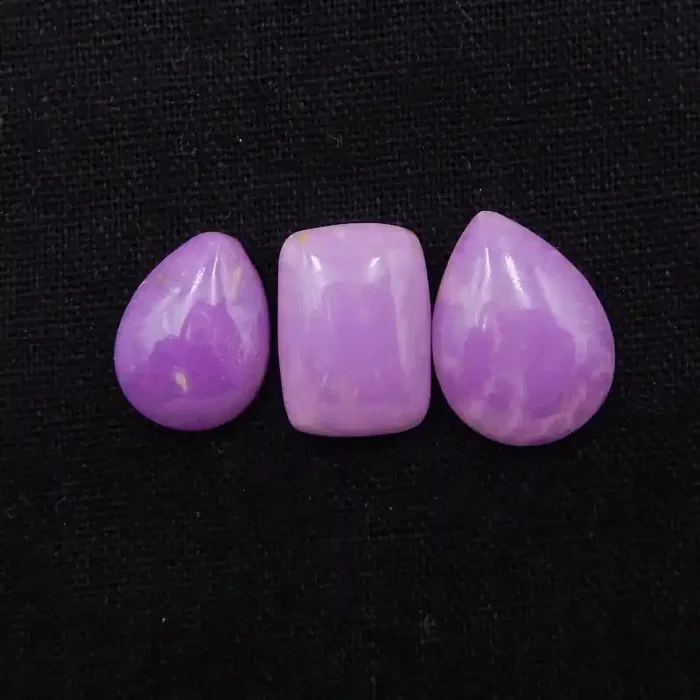 28.5cts 3pcs Natural Mica Cabochons, Purple Gemstone H696