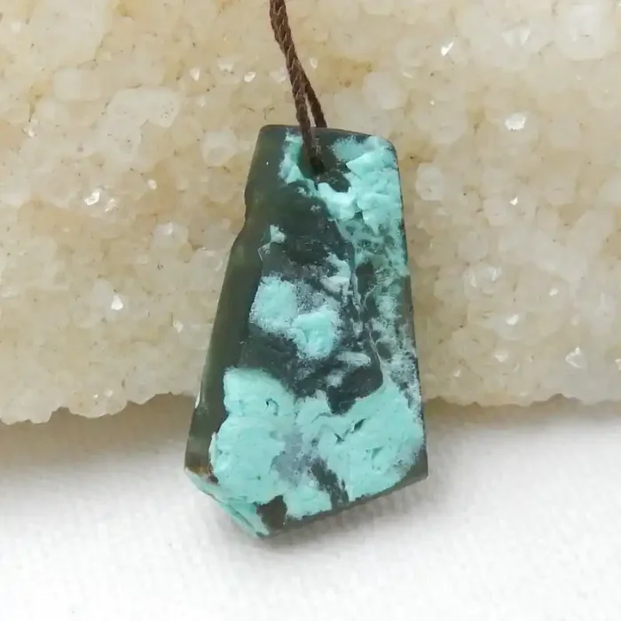 28.5cts Raw Boulder Opal Gemstone Pendant Bead, Rare Blue Opal F220