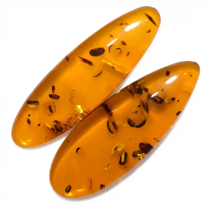 28 Cts Pair Honey Yellow Amber Gemstones AM 1700