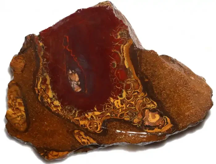 284.10 CTS YOWAH OPAL NUT SLICES-IRONSTONE AND OPAL [MGW8024]