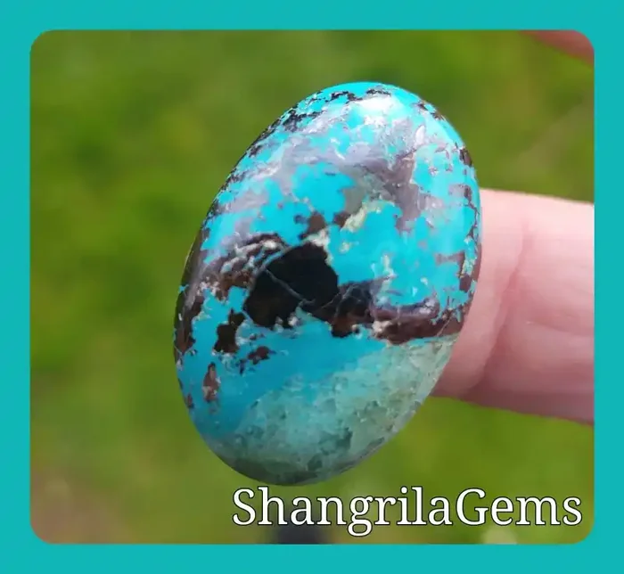 29mm oval chrysocolla hematite oval cabochon 26ct