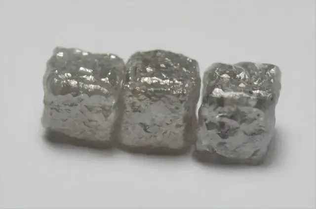 2ct Parcel of 3 3.6mm to 4mm Silver grey cube diamonds