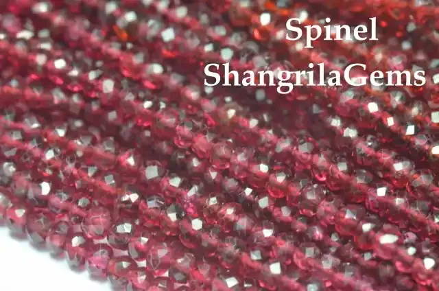 2mm 2.5mm Red Spinel faceted beads AAA 18″ line SPR002