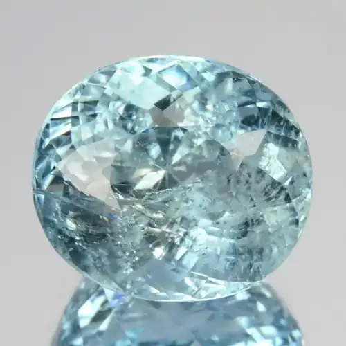 3.21 Cts Natural Sea Blue Aquamarine Oval Cut Brazil Gem