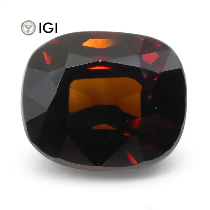 3.52 ct Cushion Red Zircon IGI Certified