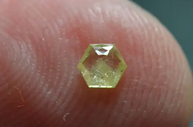 3.55mm 0.175ct Yellow Hexagon rose cut Diamond