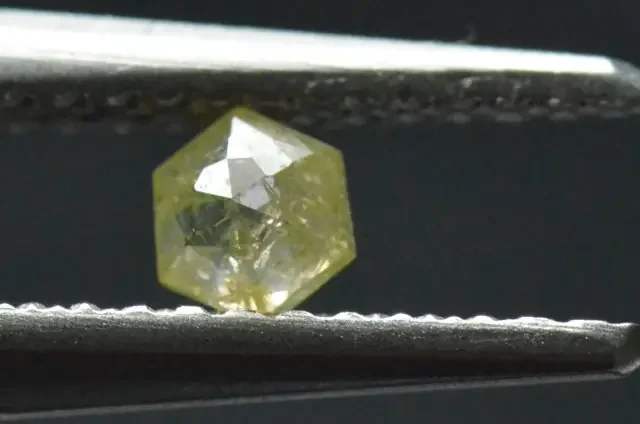 3.5mm 0.19ct Yellow Hexagon rose cut Diamond