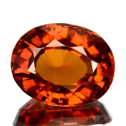 3.99 Cts Natural Hessonite Garnet Cinnamon Orange Oval Cut Sri Lanka
