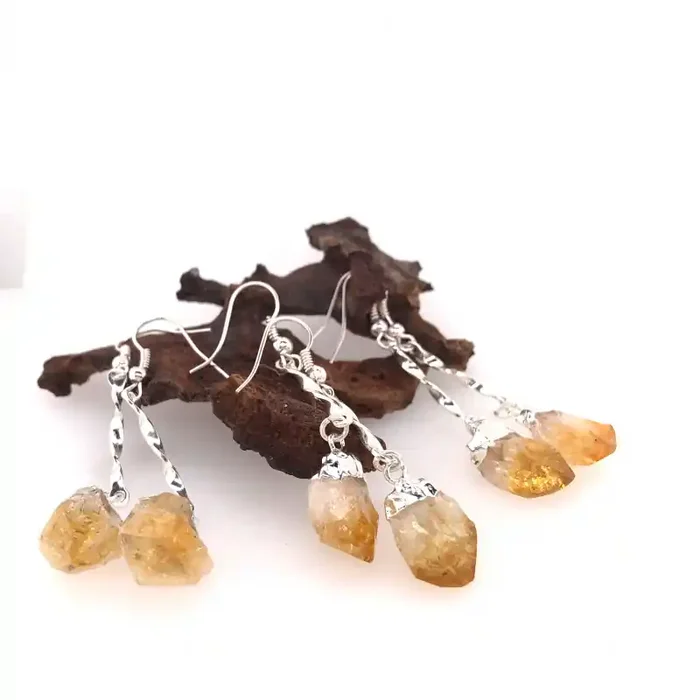 3 x Raw Beautiful Citrine Earrings Lovers – BR 1313