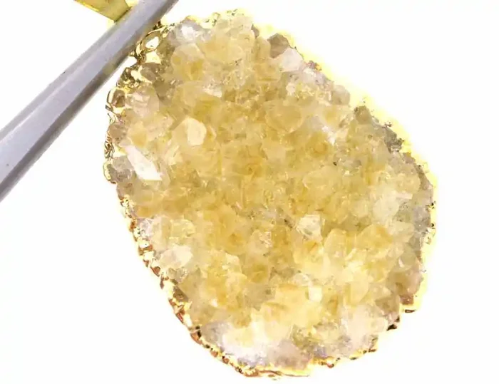 30.40 CTS CITRINE CRYSTAL GOLD PLATED PENDANT SG-3171