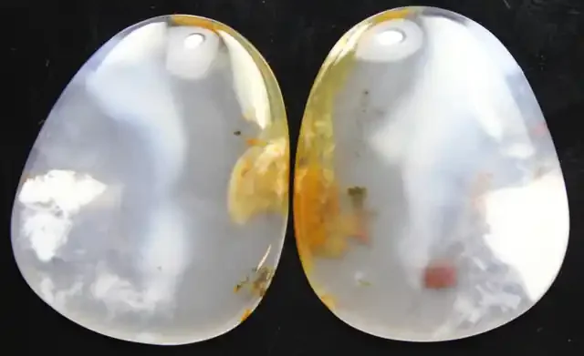 30.90 CTS DENDRITIC AGATE PAIR OF POLISHED STONES