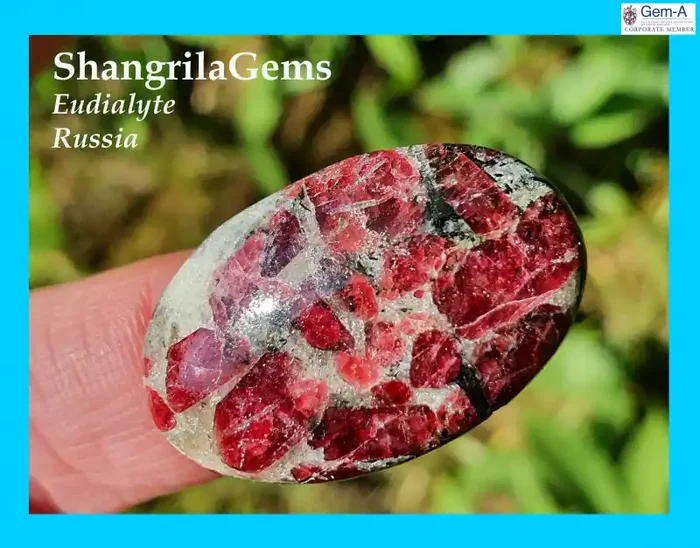 30mm 30ct oval Eudialyte ruby red cabochon AAA