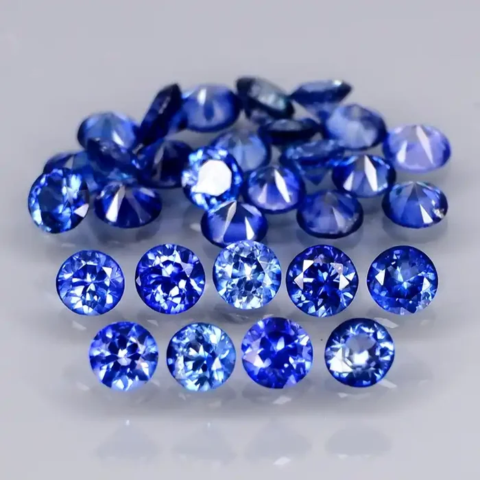 30Pcs/ 2.28 Ct. Round 2.5 mm. Cornflower Blue Natural Sapphire Sri Lanka