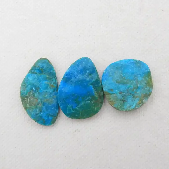 31cts 3pcs Beautiful Blue Opal Raw Cabochons, October Birthstone, Blue Opal