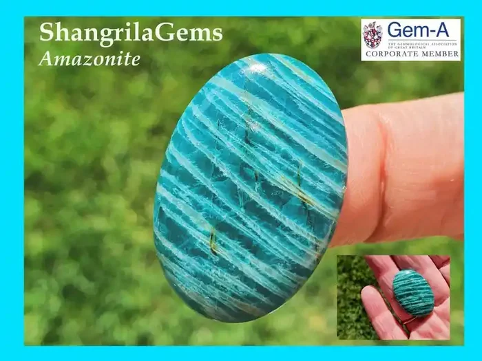 31mm Amazonite cabochon oval 31 by 21 by 5mm 24ct