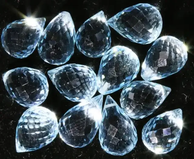 32.85 Cts Blue Brazilain Blue Topaz Parcel Half Drill Briolltes GOGO 1