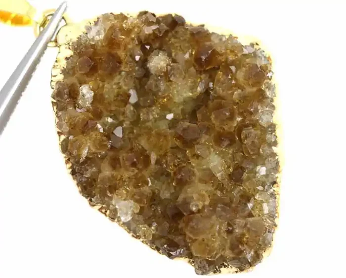 32.95 CTS CITRINE CRYSTAL GOLD PLATED PENDANT SG-3232