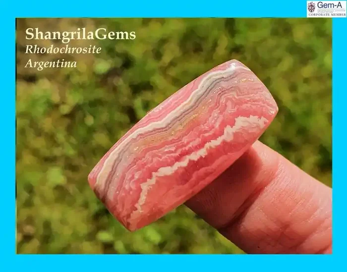 32mm 25ct RHODOCHROSITE cabochon pink cushion oblong shape from Argentina 3