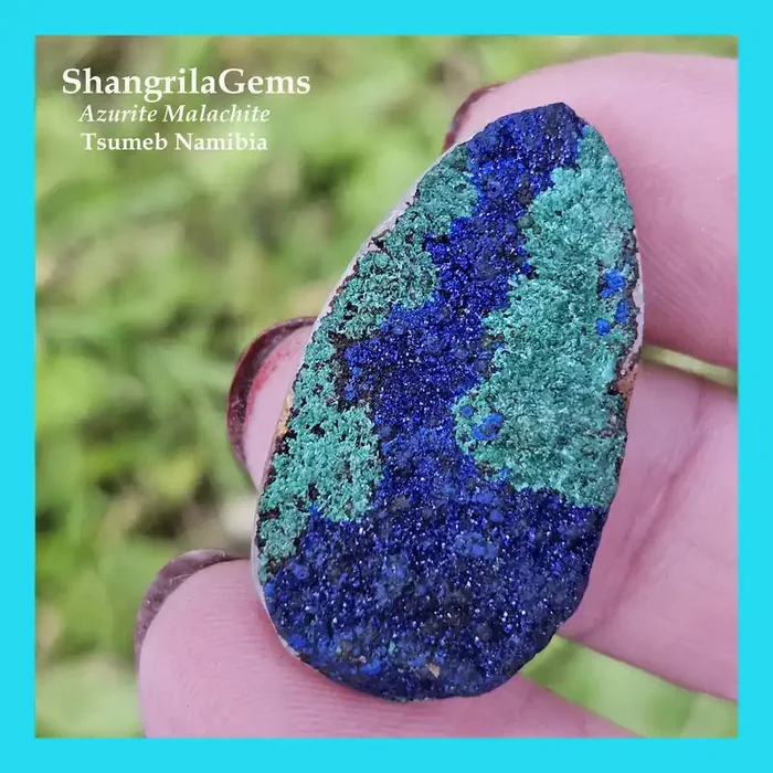 32mm Azurite Malachite Druzy cabochon drop pear green blue 32x18x6mm 32ct