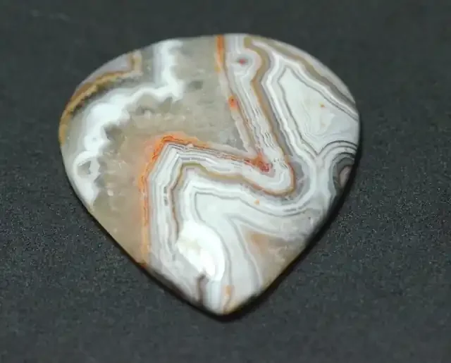 32mm drop shape Mexican Lace Agate AAA Gemstone 32 by 33 by 5mm