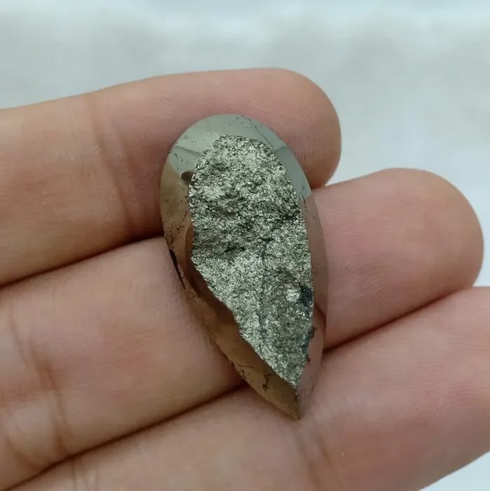 32x16mm Natural Pyrite Druzy Loose Gemstone VAF36