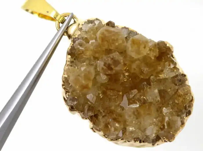33.35 CTS CITRINE CRYSTAL GOLD PLATED PENDANT SG-3228